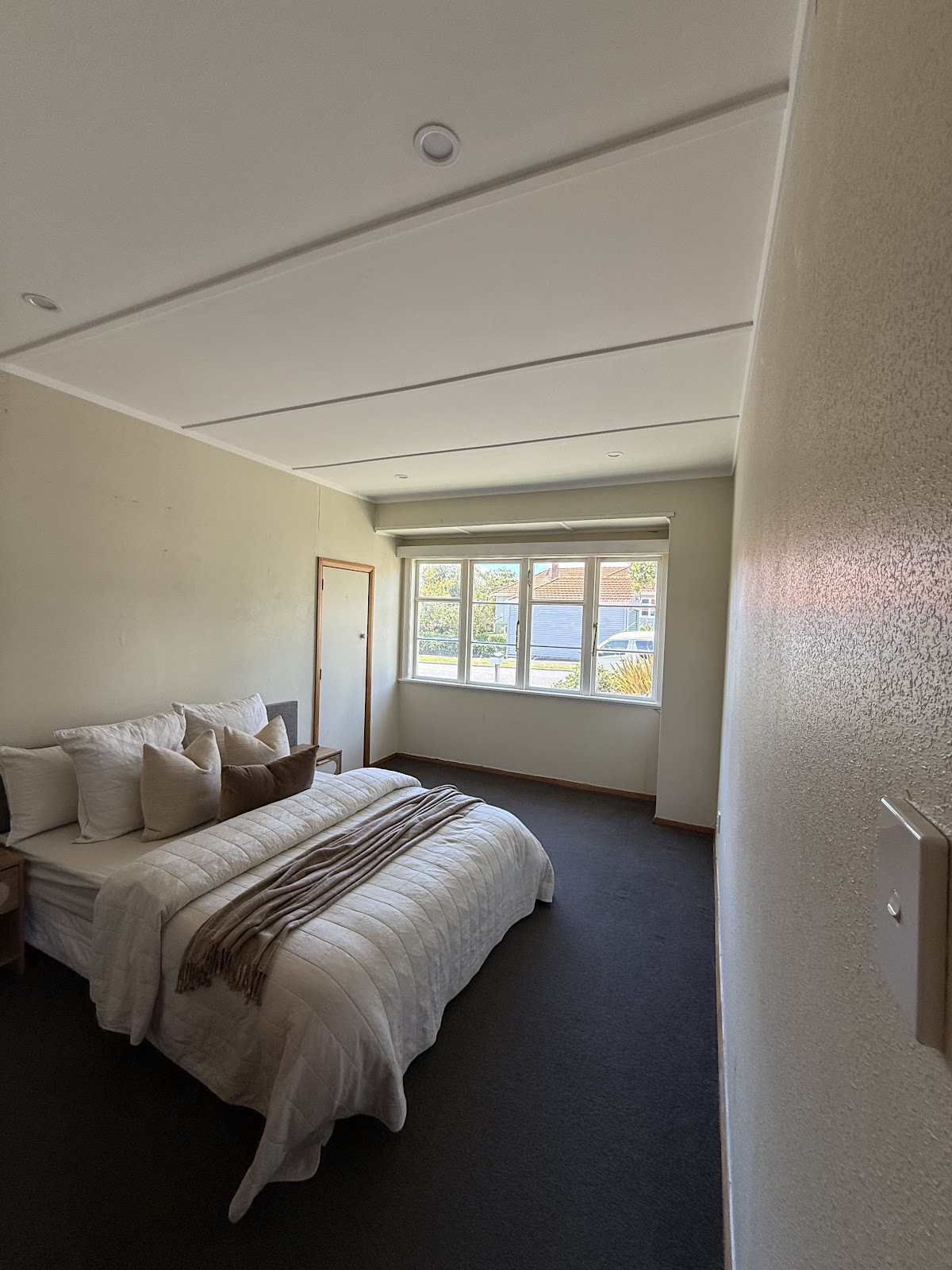 Bedroom with recessed LED downlights installed by So Watt Electrical